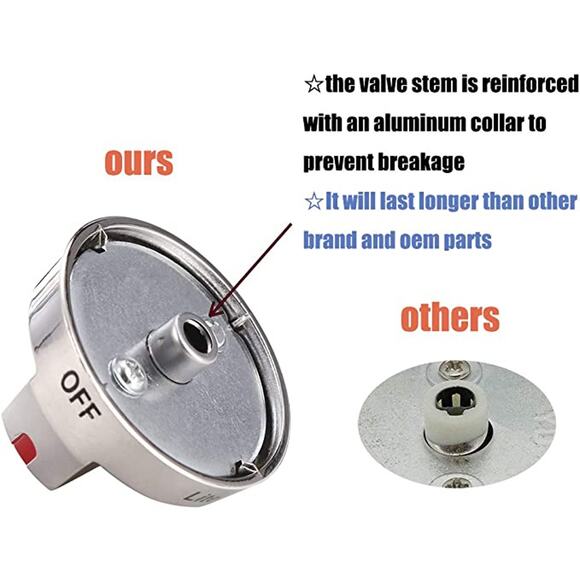 [Upgraded] DG64-00473A Top Burner Control Dial Knob Range Oven For Samsung - Picture 2 of 3